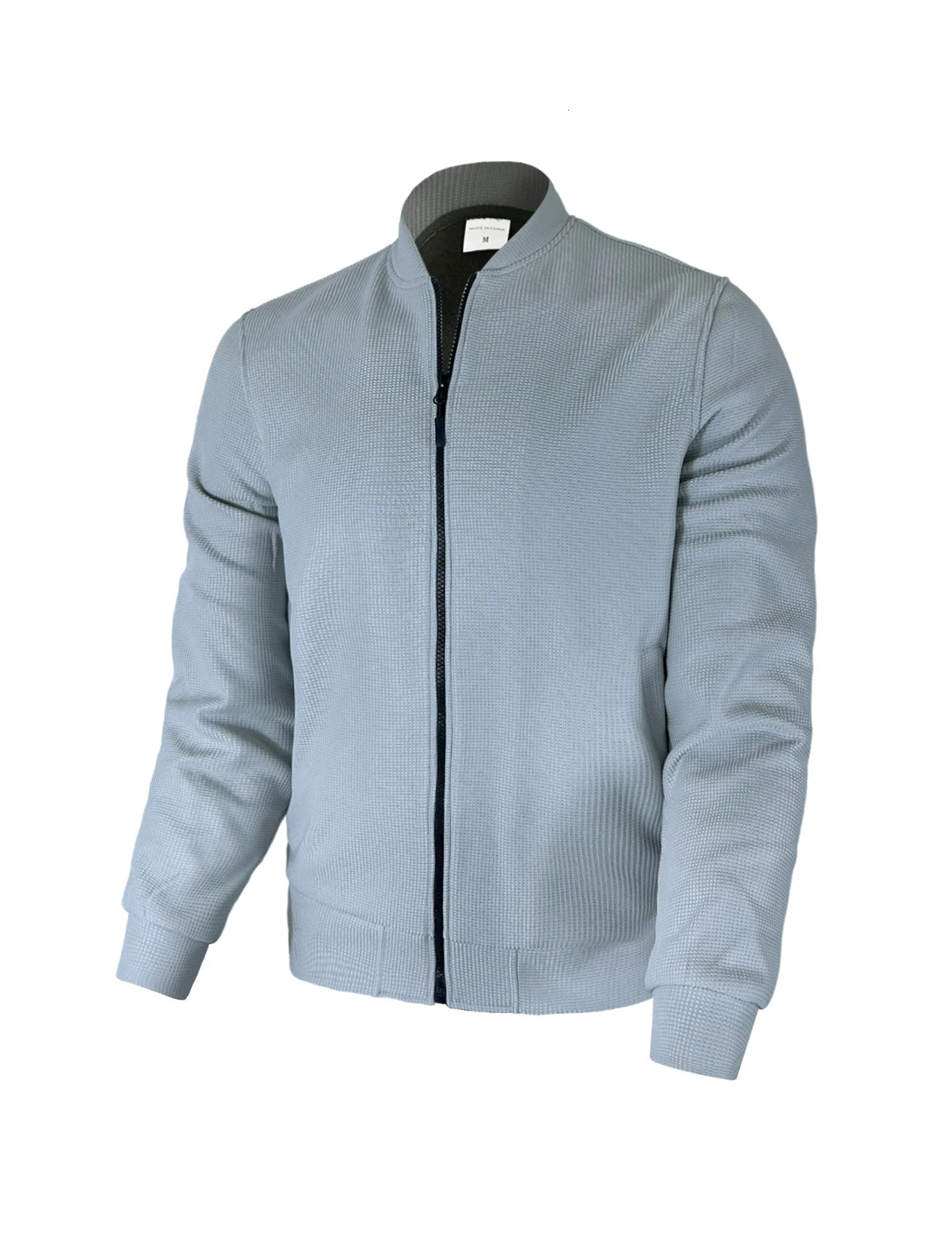 Spring and autumn explosive baseball collar stand zipper cardigan mens casual hoodie coat youth jacket solid color 250207
