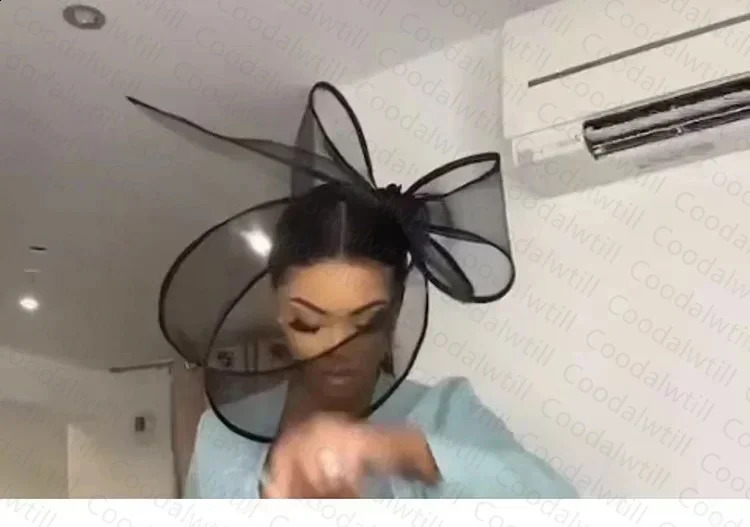 Black Fascinator Wedding Pillbox Hat Women Elegant Fascinator Hats Hair Clip Church Ladies Party Headpiece Fashion Headwear 250207