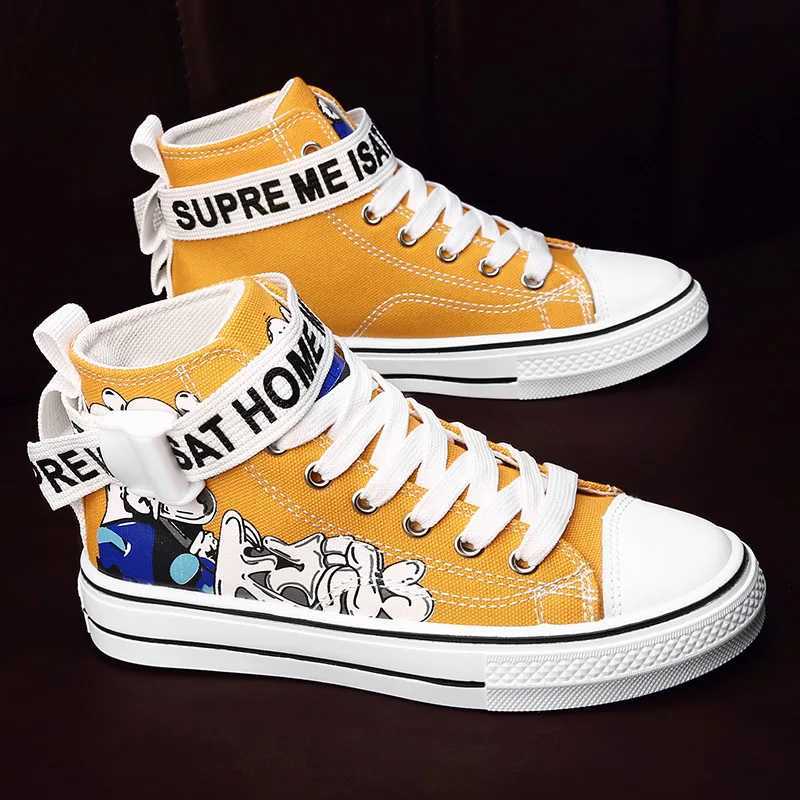 Brand Kids High Top Canvas Shoes Trendy Children Non-slip Skateboarding Shoes Boys Girls Outdoor Comfortable Sports Tennis Shoes W250207