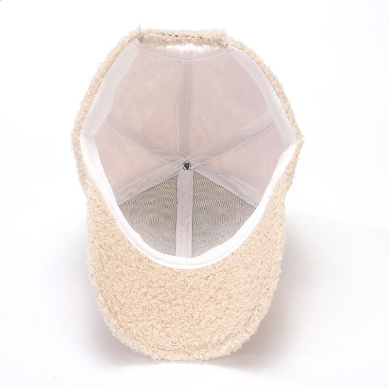 COKK Winter Cap Women Plush Baseball Cap Solid Color Korean Women Hat Warm Casual Outdoor caps Casquette Bone Male 250206