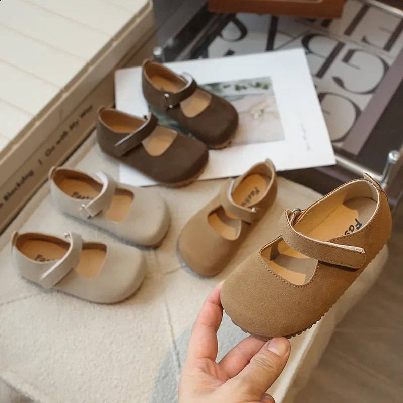 Jogerli Girls Spring Autumn Childrens Mary Jane Small PU Leather Shoes Retro Princess Loafer Soft Sole Baby Flats 250206