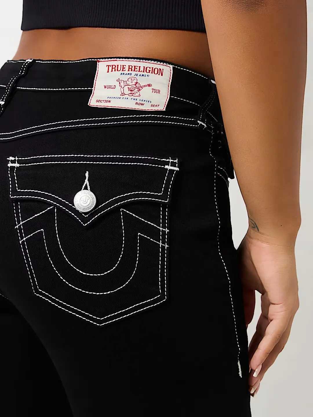 Black Sexy Embroidered Low Rise Jeans for Womens Skinny Jeans Fashionable Flare Jean Casual Washed Pants Sweatwear Denim Pants W250207