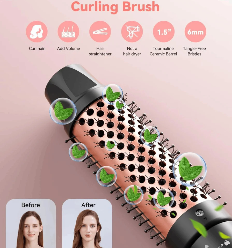 4-in-1 Curling Iron with Curling Brush Professional Hair Curler 9-32MM Hair StraightenerFast Heating Hair Styling Appliances 250206