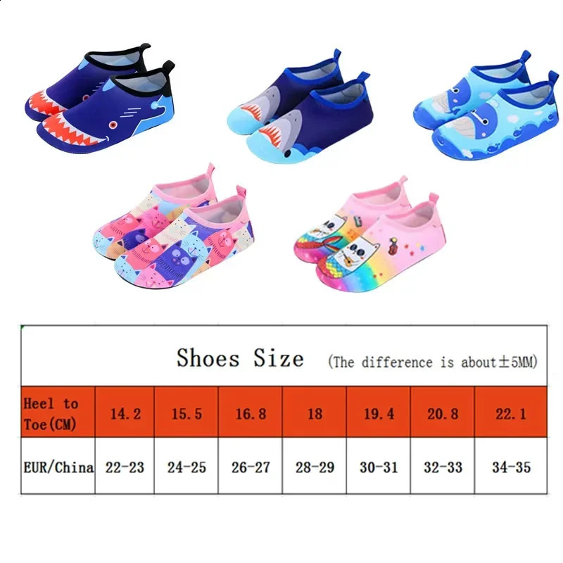 Boy Girl Breathable Lightweight Barefoot Beach Aqua Shoe Children Upstream Water Shoes Quick Dry Non-Slip Seaside Swimming Shoe 250207