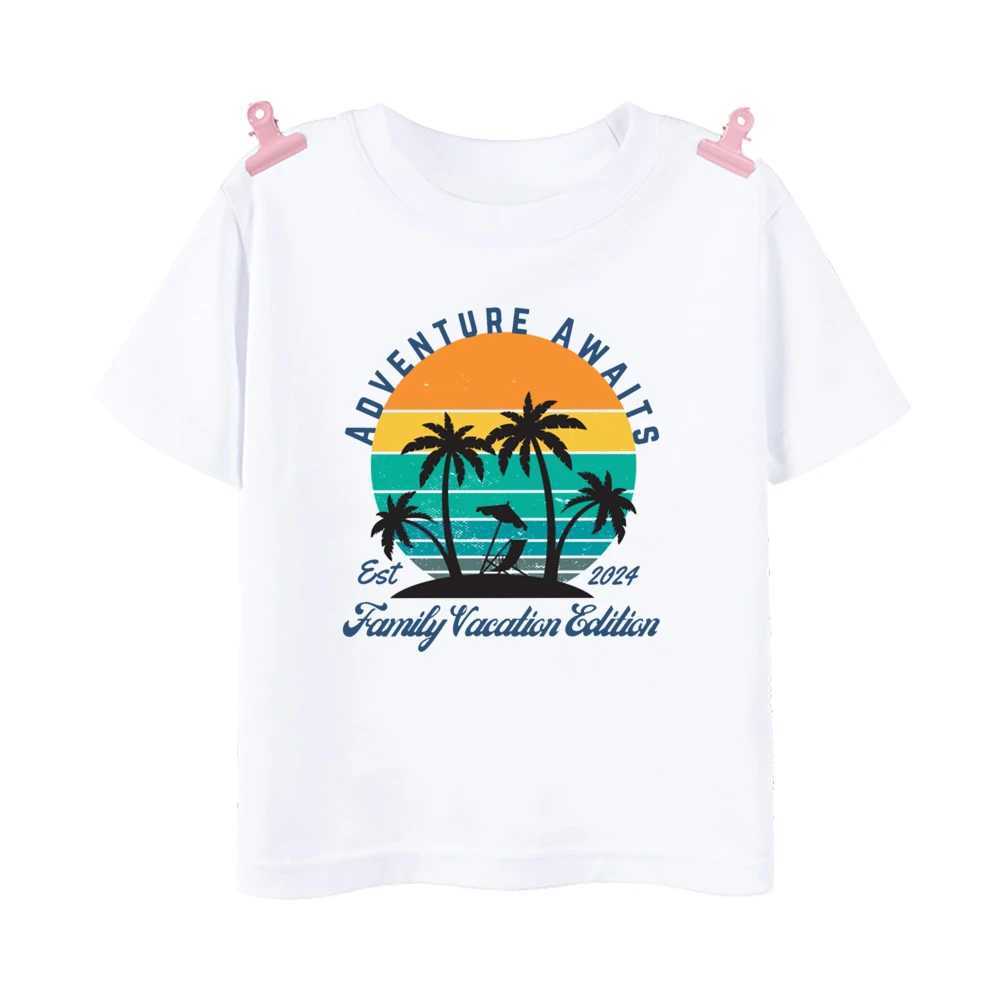 Adventure Awaits Family Vacation Edition Est 2024 Family Matching Shirt Adult Kids Summer T-shirt Tops Baby Short Sleeve Romper W250207