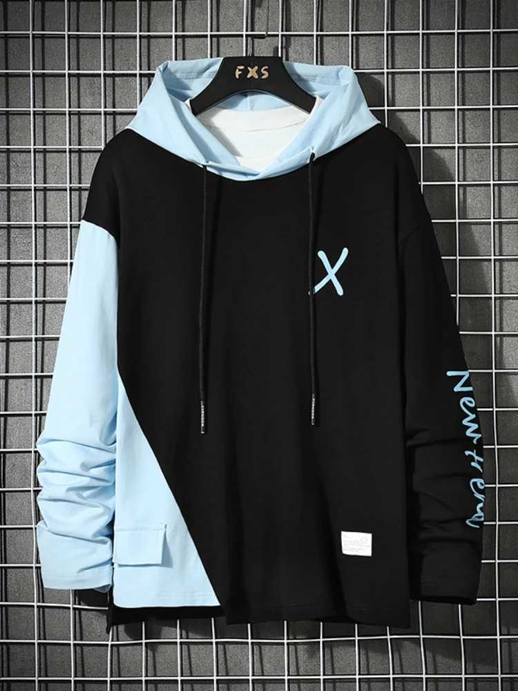 Fashion Style Casual 2023 Spring Autumn Black Hoodie Sweatshirt Mens Hip Hop High Streetwear Clothes Plus Size 6XL 7XL W250207