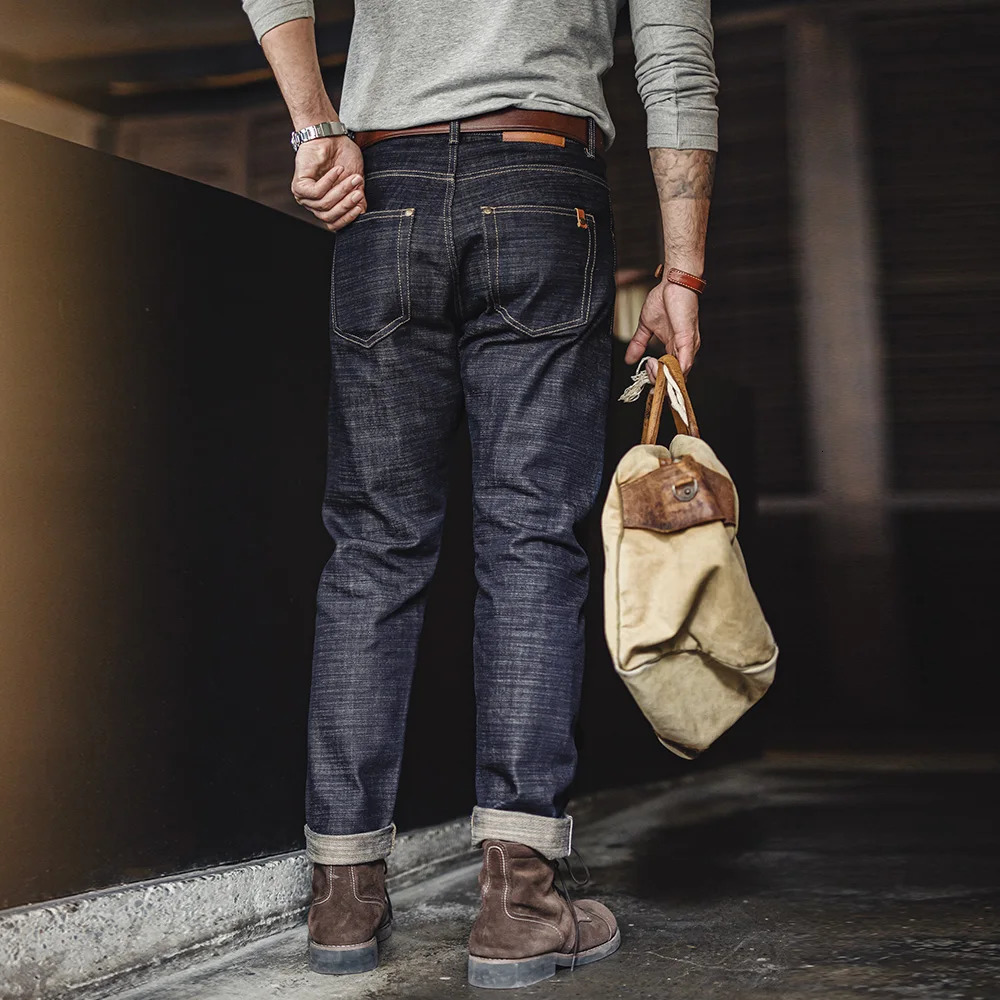 Maden Vintage 135oz heavyduty buffet denim jeans pure cotton straight pants mens autumn and winter casual wear 250207