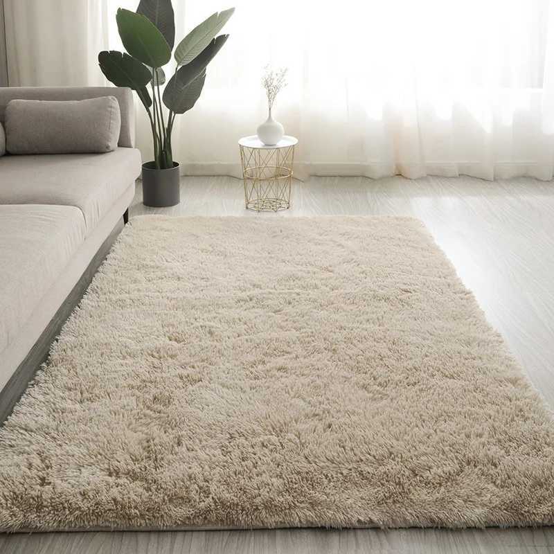 Fluffy Plush Carpet For Modern Home Living Room Sofa Area Rug Silky Soft Crawling Mat Children Bedroom Large Carpet Light GrayC250207