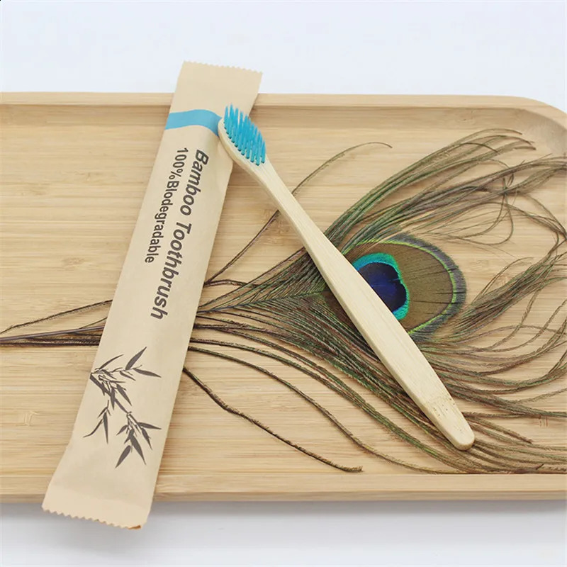 50/100Pcs Customisable Soft Bristle Bamboo Toothbrush Eco Friendly Wood Tooth Brushes Traveling Teeth Care Tools for Adults 250206