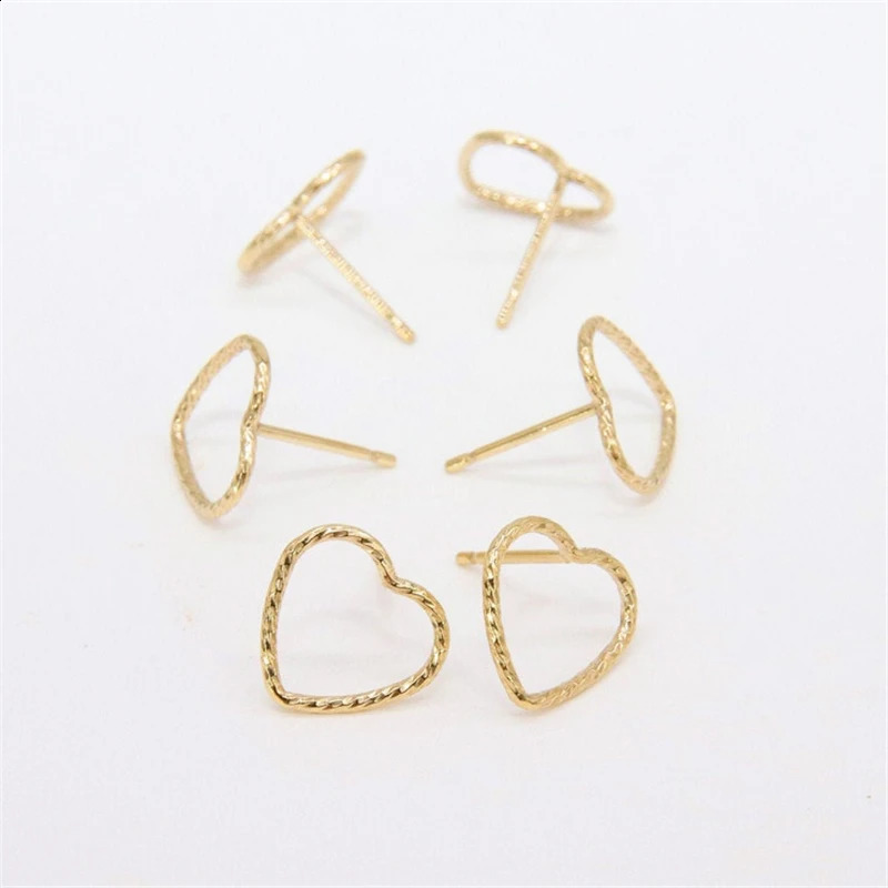 14K Gold Filled 10mm Heart Earrings Minimalism Jewelry Gold Filled Stud Earrings Brincos Pendientes Oorbellen Boho Women Earring 250207