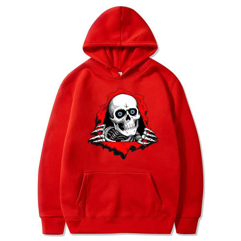 2024 Autumn and Winter Fashion Skull Print Couple Men is Hoodie Pullover Casual Sports Shirt Hip Hop Street Wear Sweater W250207