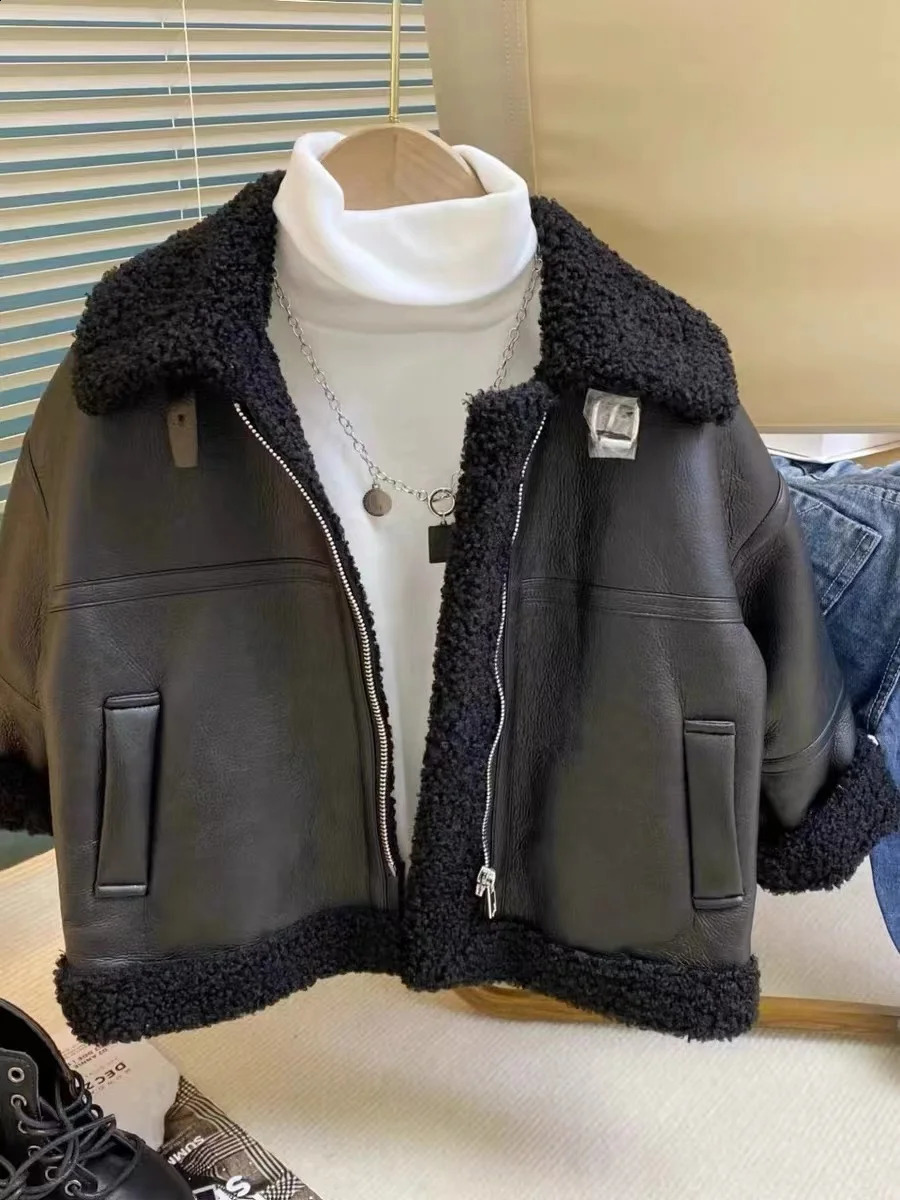 Boy Jackets Leather Fleece Thickness Kids Coats Fashion Children Outerwear Winter Autumn -A0122 250206