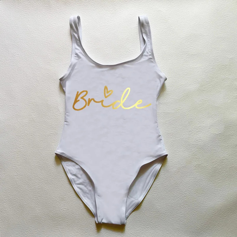S3XL OnePiece Swimsuit Women Team Bride Summer Swimwear Higt Cut Low Back Bathing Suit Bachelor Party Swimming Suit Beachwear 250121
