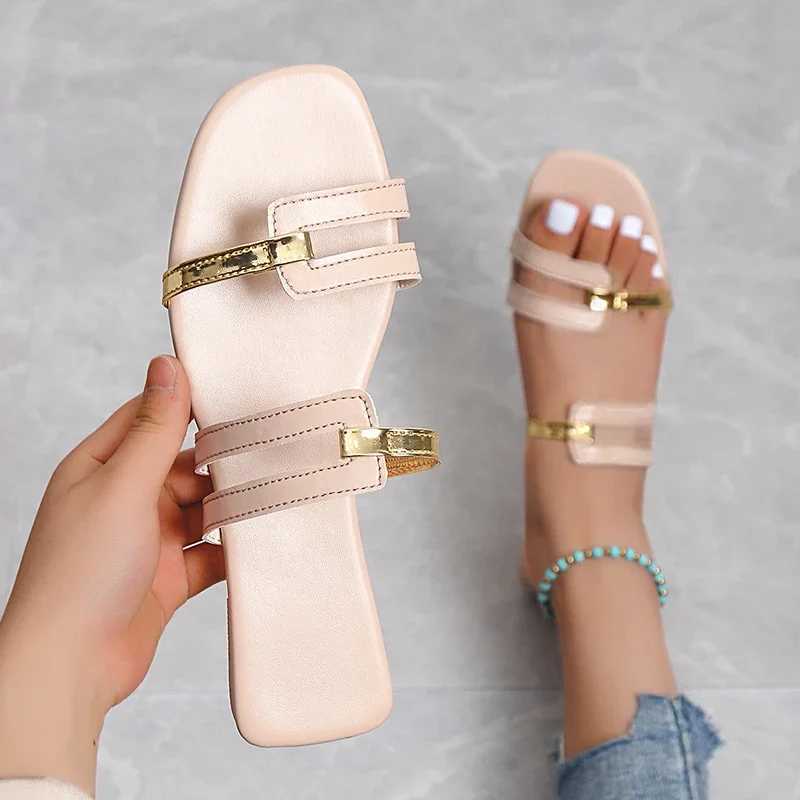 Women Casual Anti-slip Slippers Comfortable Outdoor Sandals Fi Flat Slippers Elegant Designer Shoes Summer New Slides WomenXJ250207