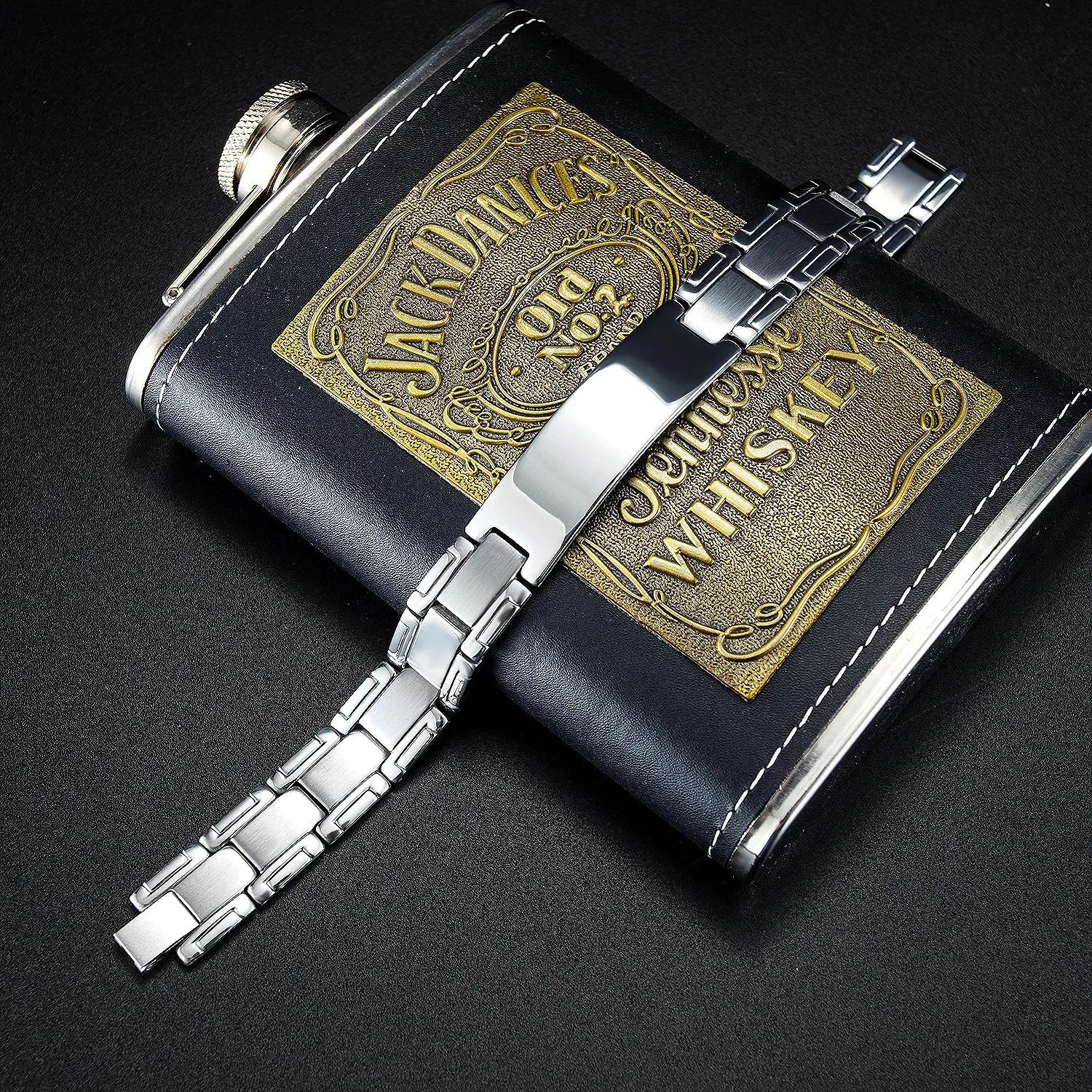 Personalize Custom Name Men Stainless Steel Bracelet 21cm Watch Band Smooth Engrave Id Bracelets Gift Jewelry 250206