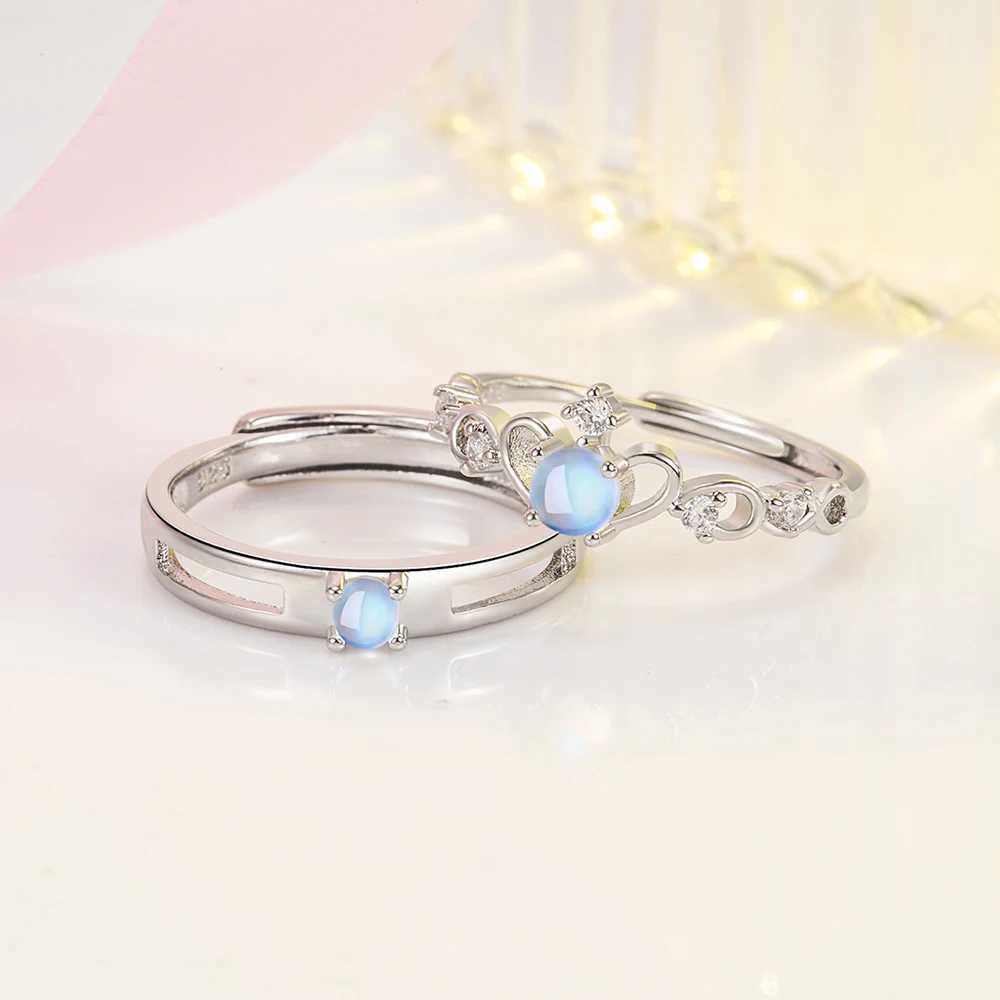 925 sterling silver new mens high-quality fashion jewelry crystal opal crown couple ring XY0340 W250207