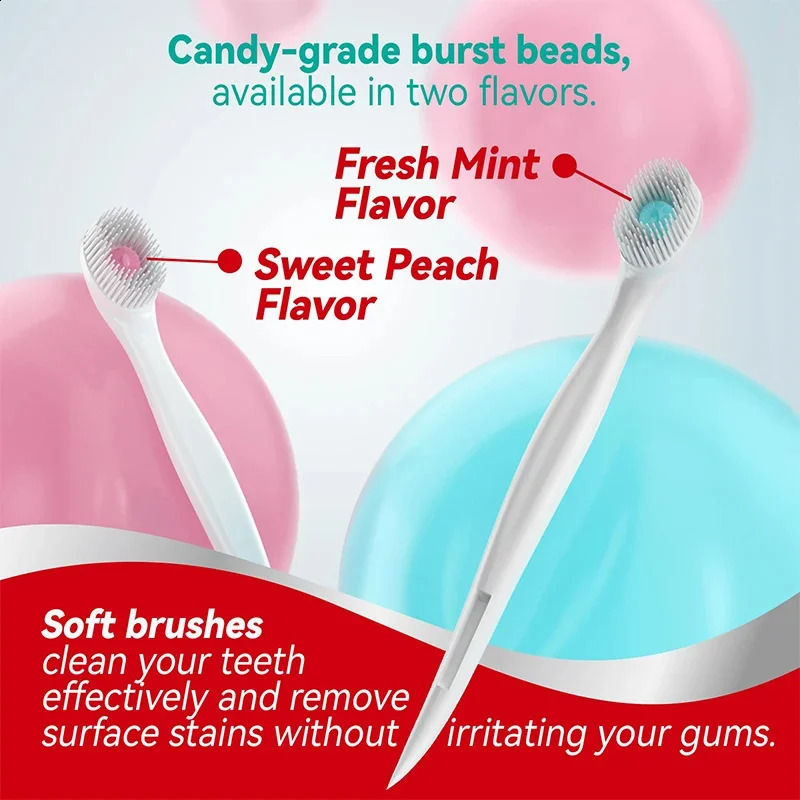 20PCS Portable el Travel Toothbrush Mini Exploded Bead Toothbrush Disposable Adult Cleaning Toothbrush 250206