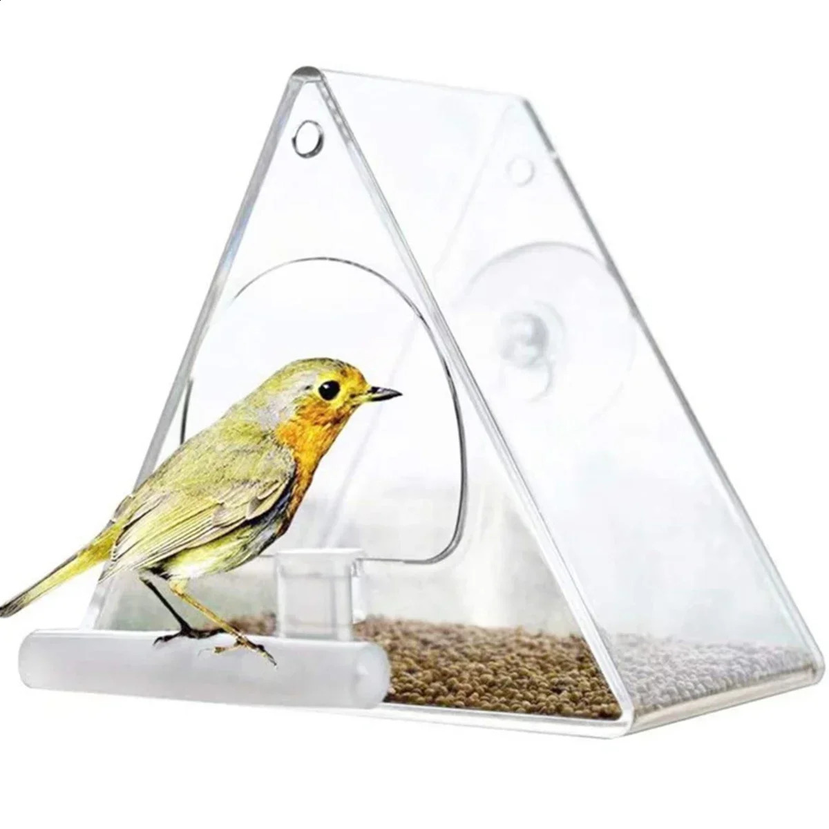 Acrylic Bird Feeder Hanging Seed Feeder Clear Wild Bird Seed Feeder Durable Window View Garden Outdoor Bird Feeding Supplies 250207