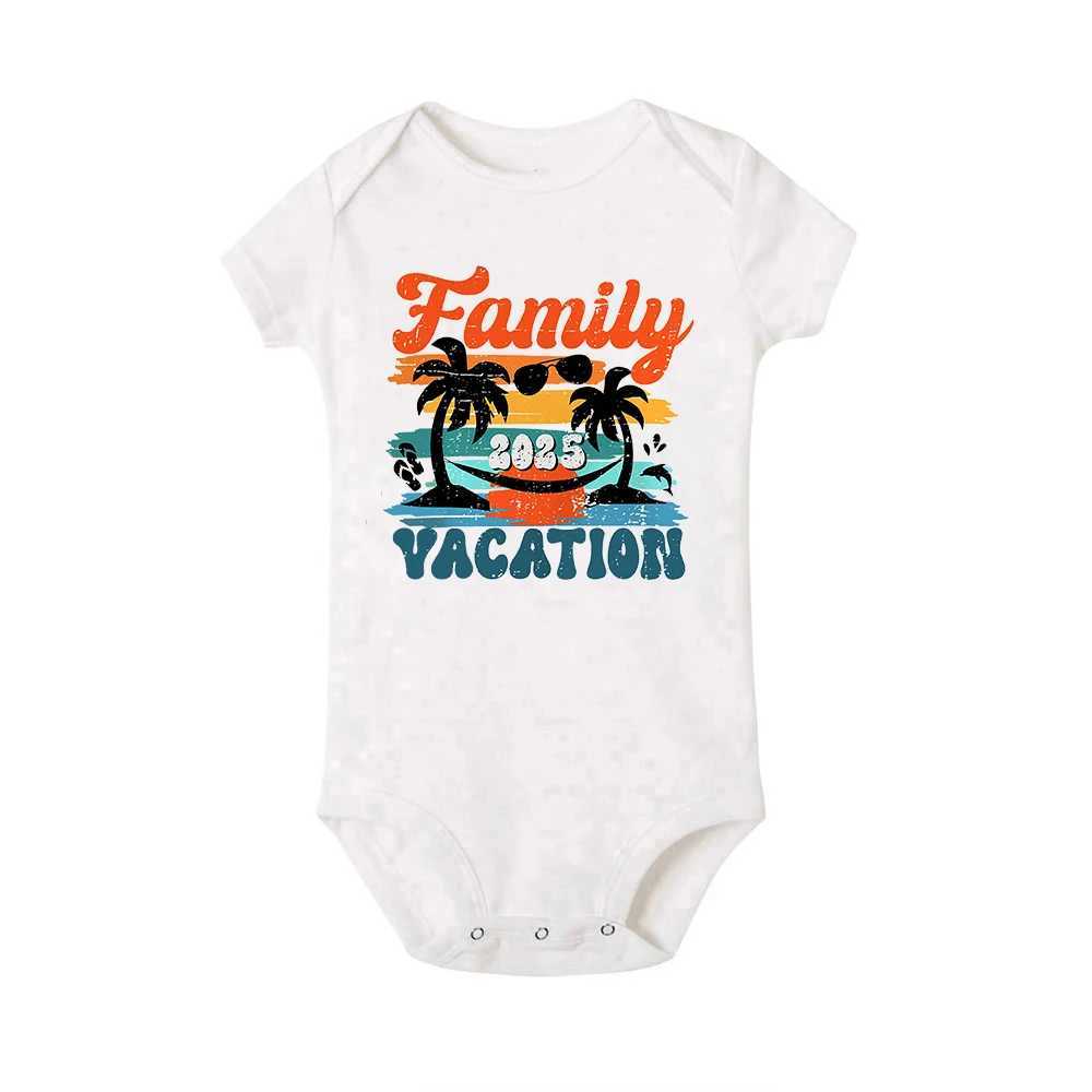 Family Vacation 2025 Matching Clothers Adult Kids T-shirt Tops Baby Romper Travel Family Look Outfit Summer Short Sleeve Shirt W250207