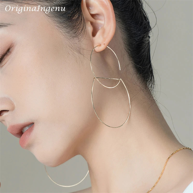 Gold Filled Hoop Earrings Handmade Jewelry 925 Silver Brincos Pendientes Boho OrecchiniEarrings For Women Oorbellen 250207