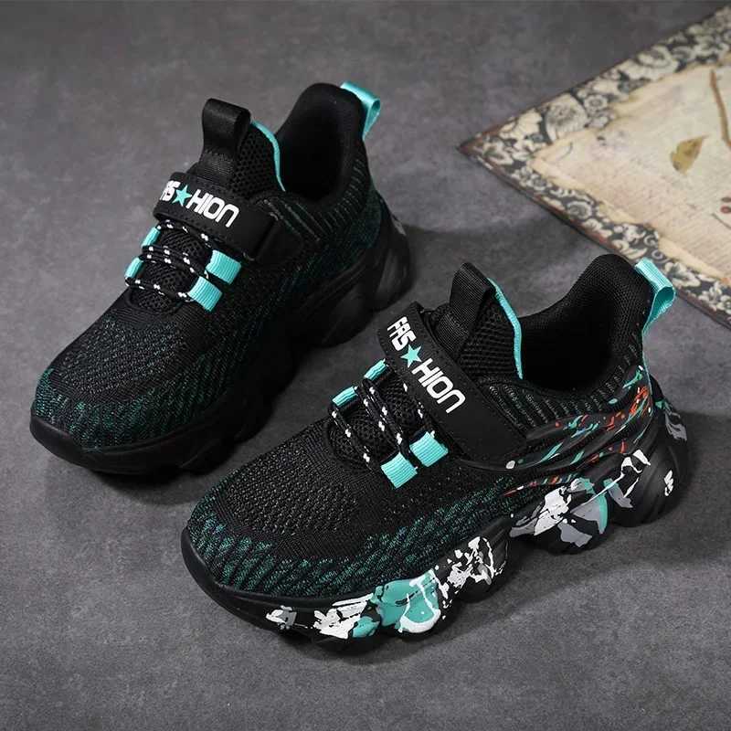 2023 Fashion Kids Shoes Boys Sneakers Knit Comfortable Children Casual Sneakers 6 To 12 Years Sports Tennis Shoes for BoyXJ250207