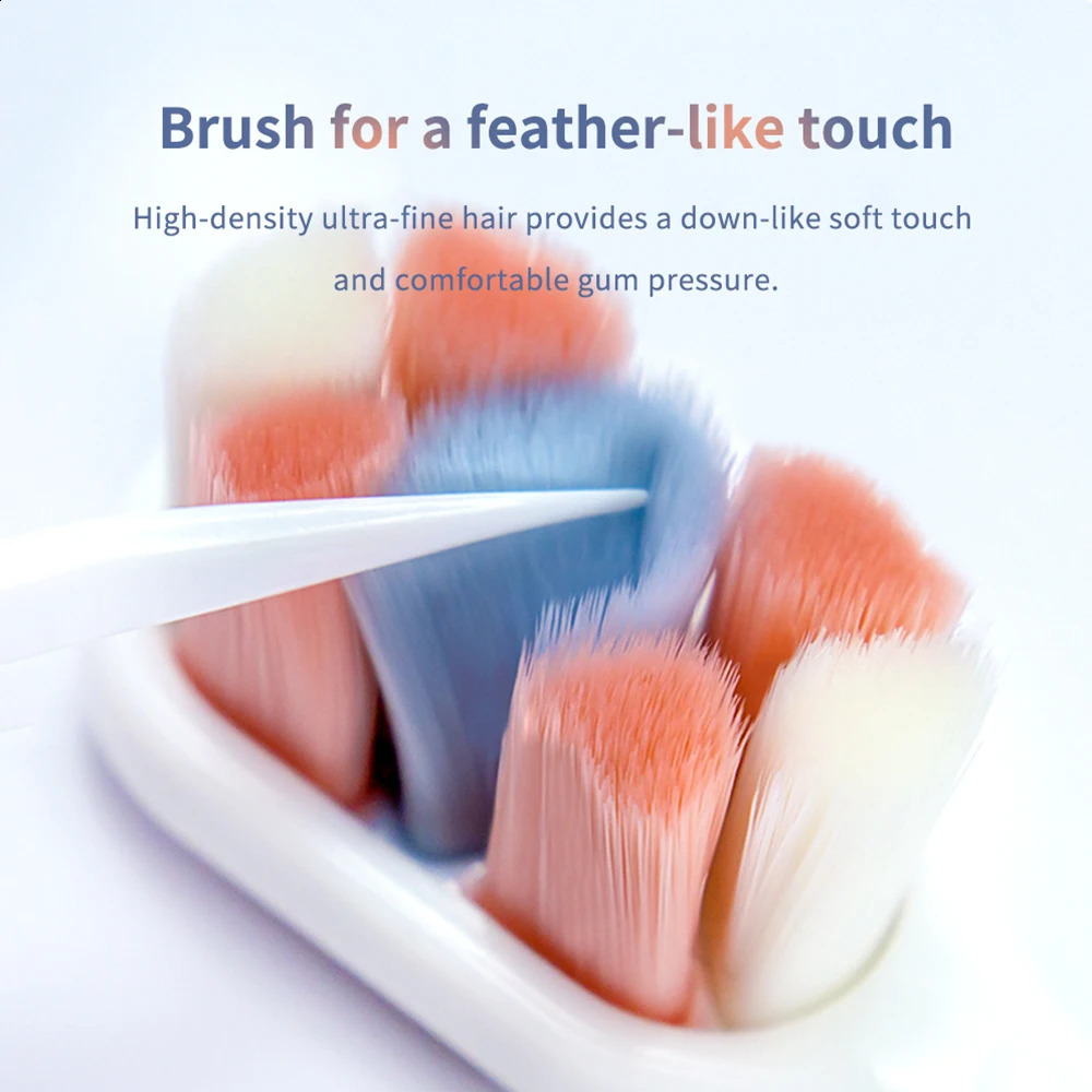 Soft Toothbrush Ultra-fine Bristle Adult Tooth Brush Deep Cleaning Oral Care Colorful Fluffy Hair Tooth Brush 250206