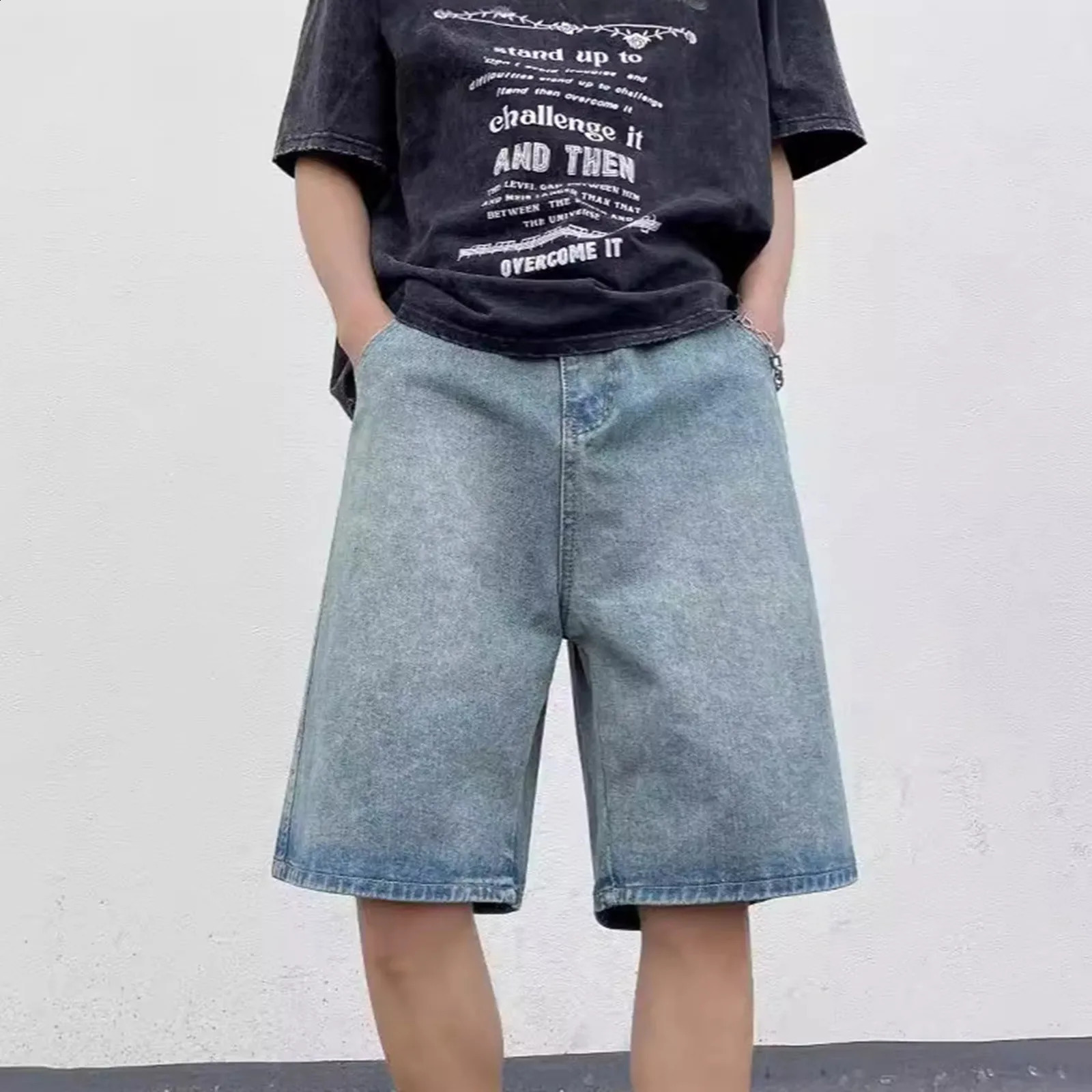 MenS Hip Hop Shorts Vintage Denim Trousers Teenager Boys Streetwear Summer Jeans Casual With Pockets Ropa Hombre 250120
