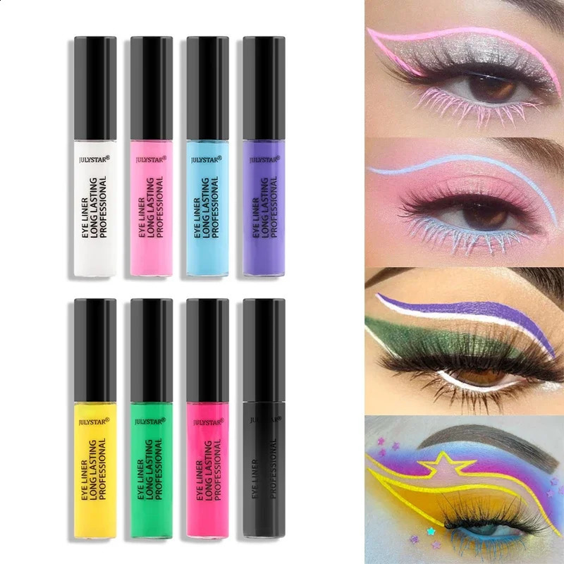 8 Color Eyeliner Liquid Pencil Waterproof Easy To Wear Make Up Matte Eye Liner Blue Pink Green White Black Purple Yellow Eyliner 250206