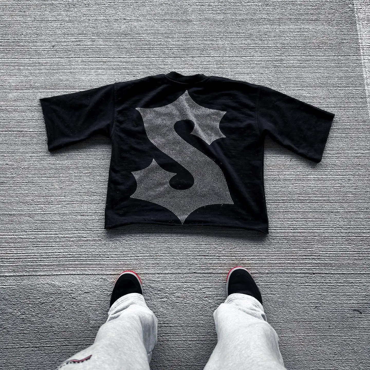 Streetwear Men Women Harajuku Vintage Cross Graphic Print Oversized T Shirt Goth Casual Cotton Drop Sleeve Short Sleeve Tops 250207