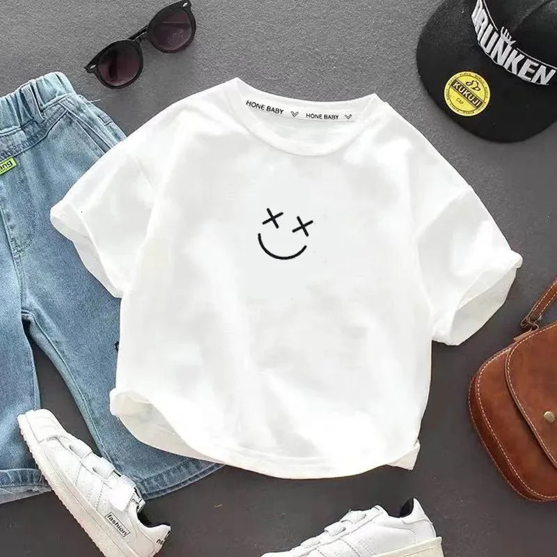 Childrens Short Sleeve Cotton T-shirt Summer Baby Clothes Korean Version of Girls T shirt Cotton short sleeve top for boys top 250207