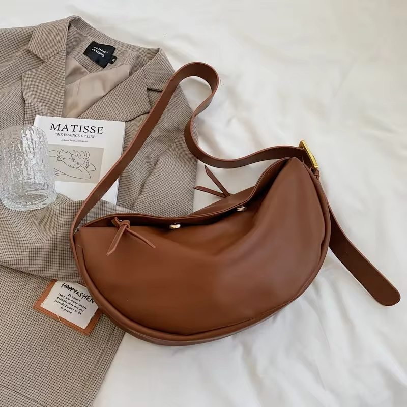 Crossbody For Women Large Capacity Handbags Solid Soft Shoulder Bags Female Casual Travel Hobos Bag Vintage Sac New PVC Gender Neutral