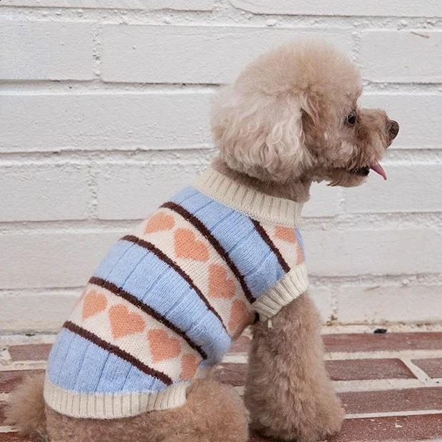 Autumn Winter Love Arctic Velvet Sweater Vest Pet Clothes Cats and Dogs Costumes Teddy Bichon Jacket Dog Clothes for Small Dogs 250206