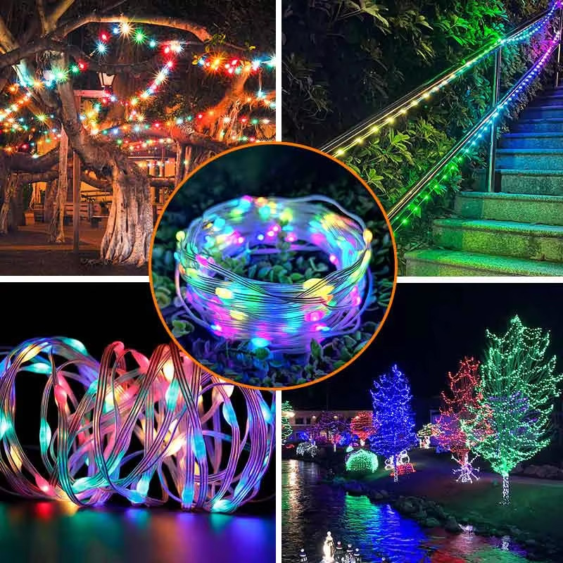 RGBIC Led Strip Light WS2812B Smart Bluetooth Remote Control String Fairy Lamp Christmas Garland Light Waterproof For Party Curtain Room