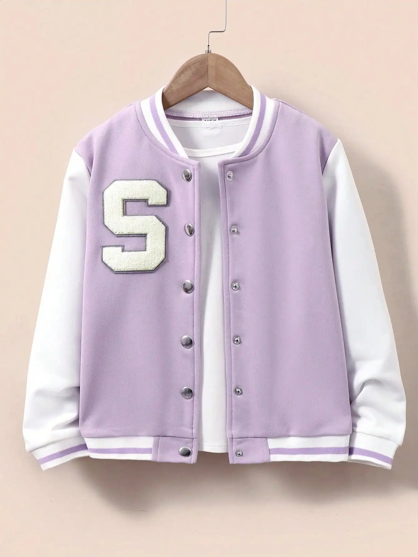8-12 Year Old Spring And Autumn Girl Jacket Cardigan Fashion Patch Baseball Suit Childrens Clothing Youth Sports Jacket 250206