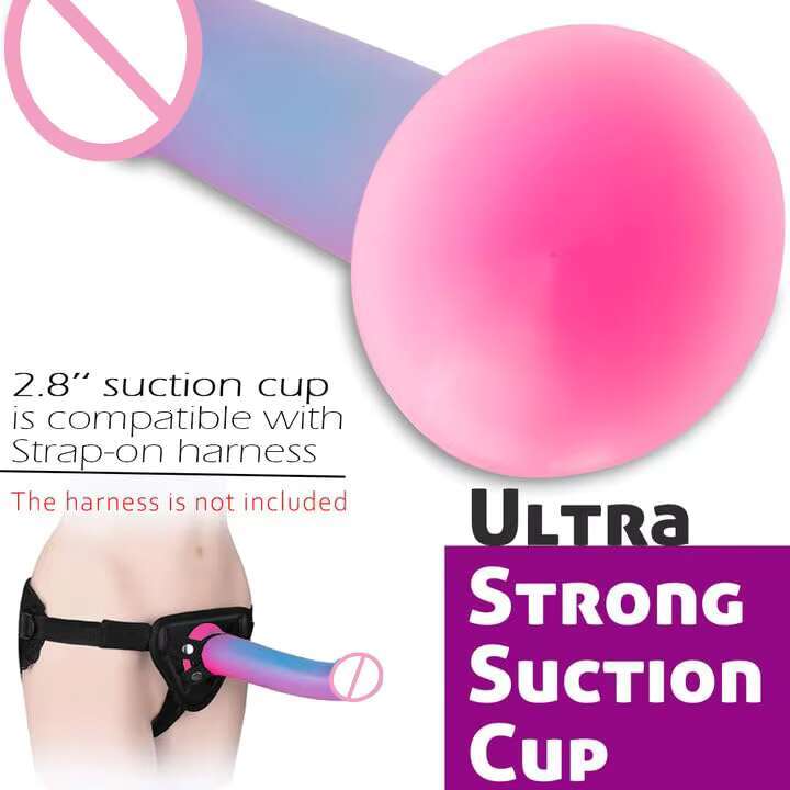 Silicone Realistic Dildo Colorful Glowing Vaginal Anal Adult Sex Toy for G-spot and Prostate Orgasm