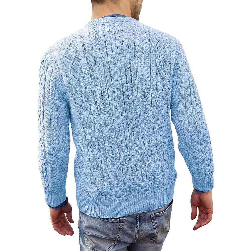 Pink Men's 2024 Autumn Winter New Pure Color Pullover Knitted Sweater Menwear Fashion Large Size Male Clothing