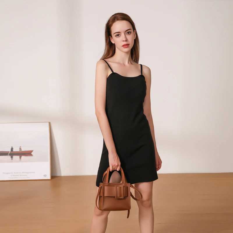 Knitted Dress 2024Clothes Sweater Dresses Ladies Korean Fashion Clothing Robe Ele Women Black Tight Casual Vintage PregnantXJ2500207