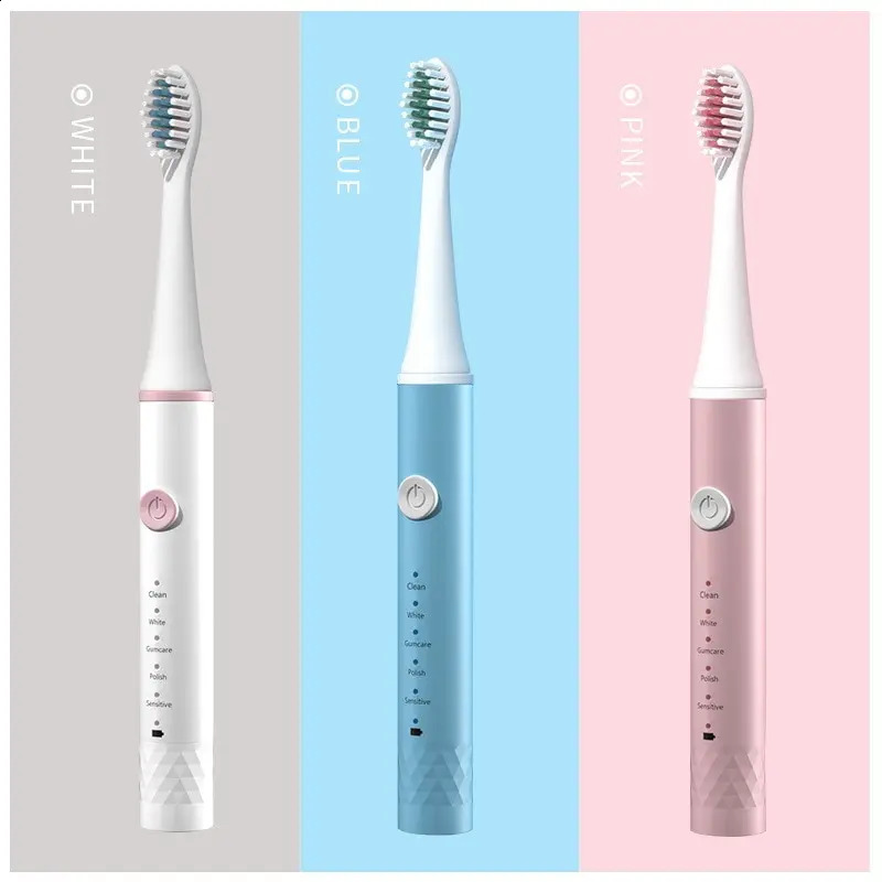 Jianpai Adult Blue Pink Sonic Electric Toothbrush Adult 5-gear Mode USB Charging IPX7 Waterproof Sonic Electric Toothbrush 250206