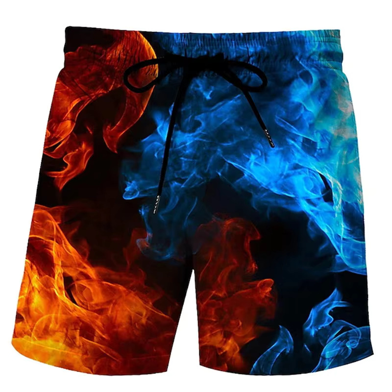 3D Printed Oil Painting Art Pattern Summer Men's Beach Shorts Hawaii Beach Sports Swim Pants Fashion Quick Drying Men's Casual Pants