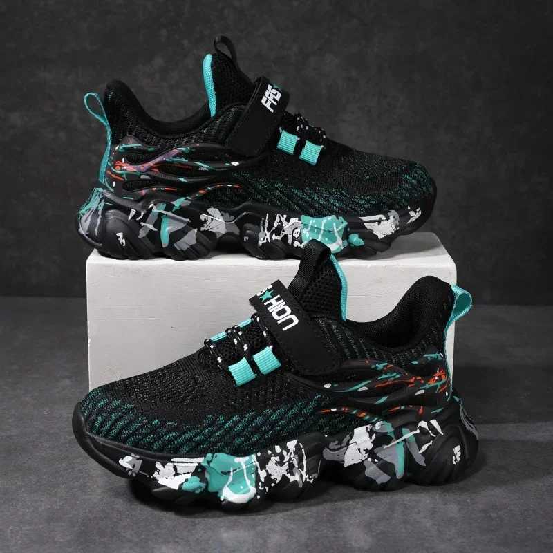 2023 Fashion Kids Shoes Boys Sneakers Knit Comfortable Children Casual Sneakers 6 To 12 Years Sports Tennis Shoes for BoyXJ250207