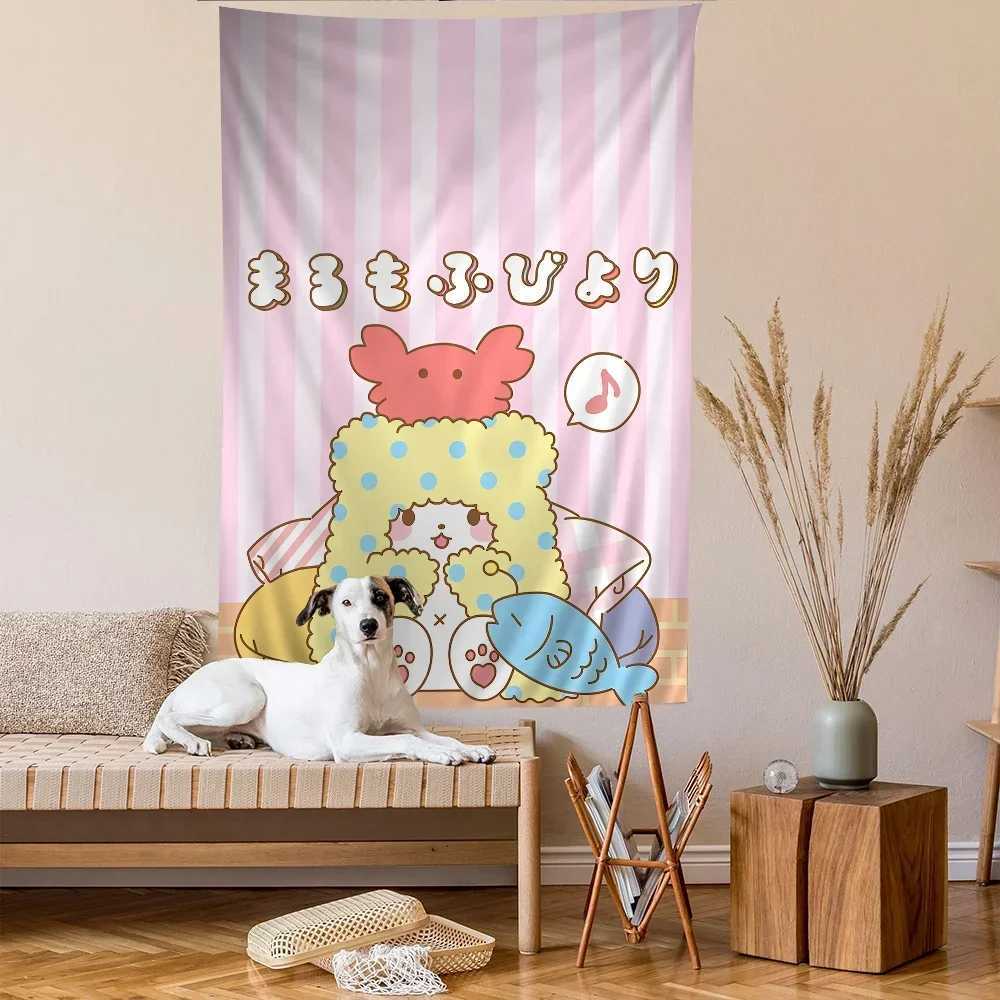 Cute Cartoon Marumofubiyori Cartoon Tapestry for Living Room Home Dorm Decor INS Home DecorC250205