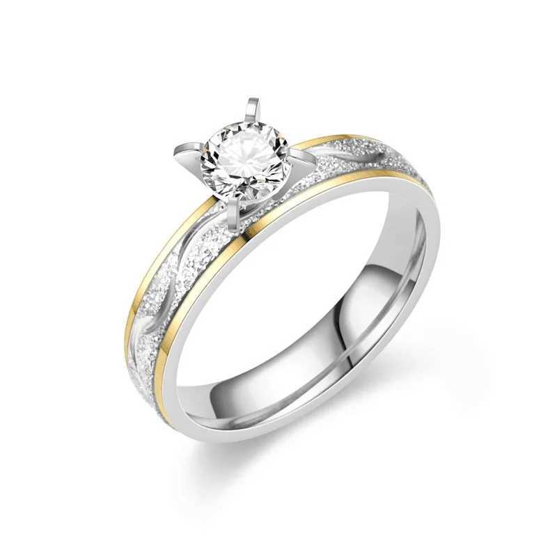 Hot selling stainless steel frosted couple ring mens jewelry Valentines Day gift size 5-13 W250207