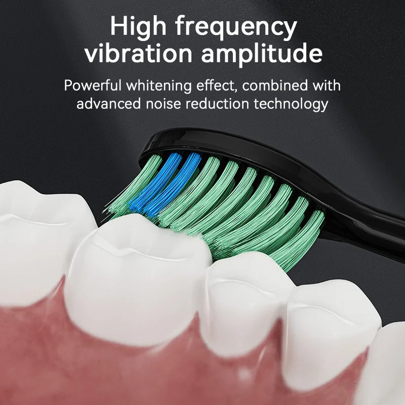 Electric Toothbrush With 6 Brush Heads For Teeth Brushes Vibration Dental Tooth Whitening Cleaner USB Rechargeable Oral Care 250206