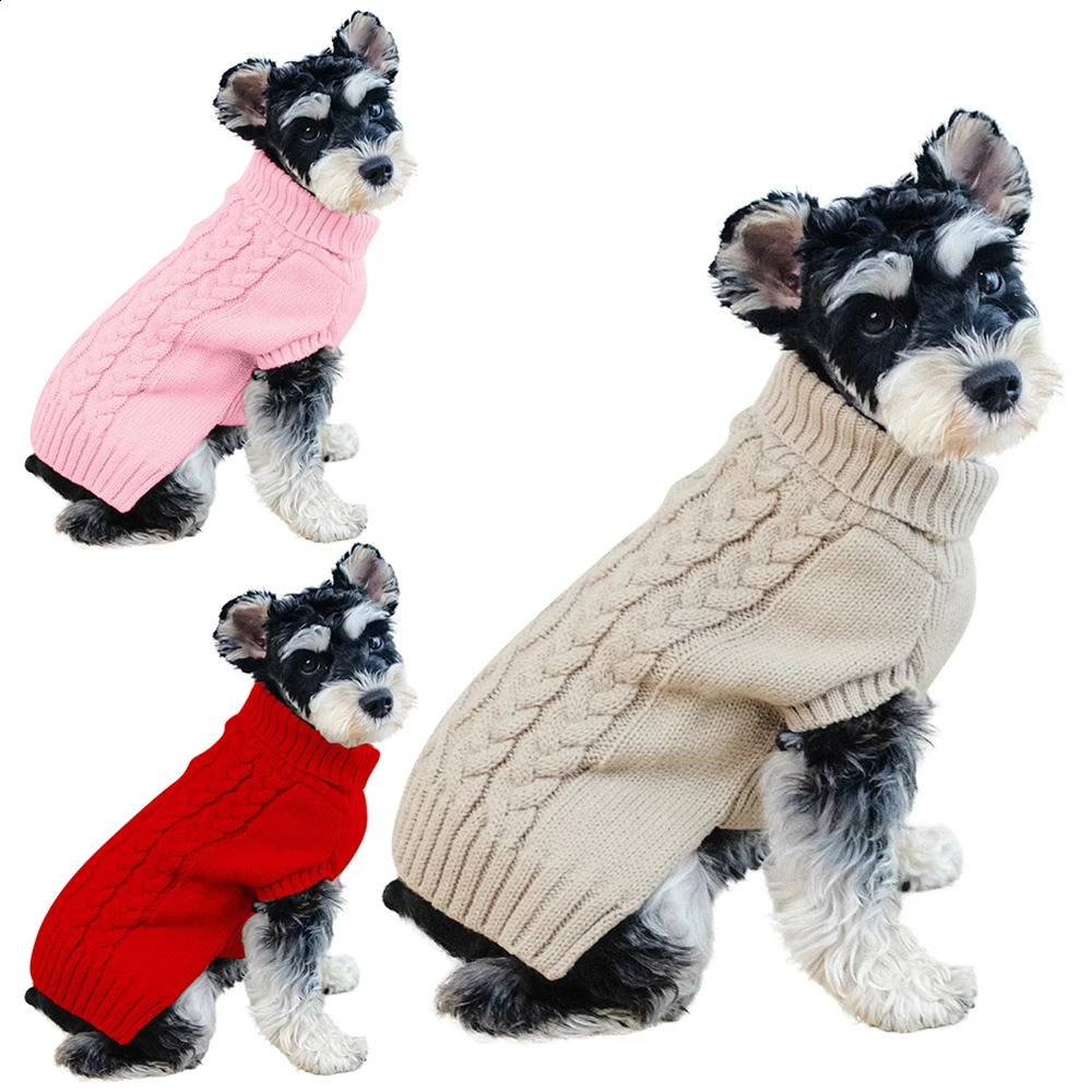 Warm Winter Dog Clothes Christmas Cat Sweater Turtleneck Pet Clothing Knitting Costume Coat for Puppy Small Pets Clothing 250206