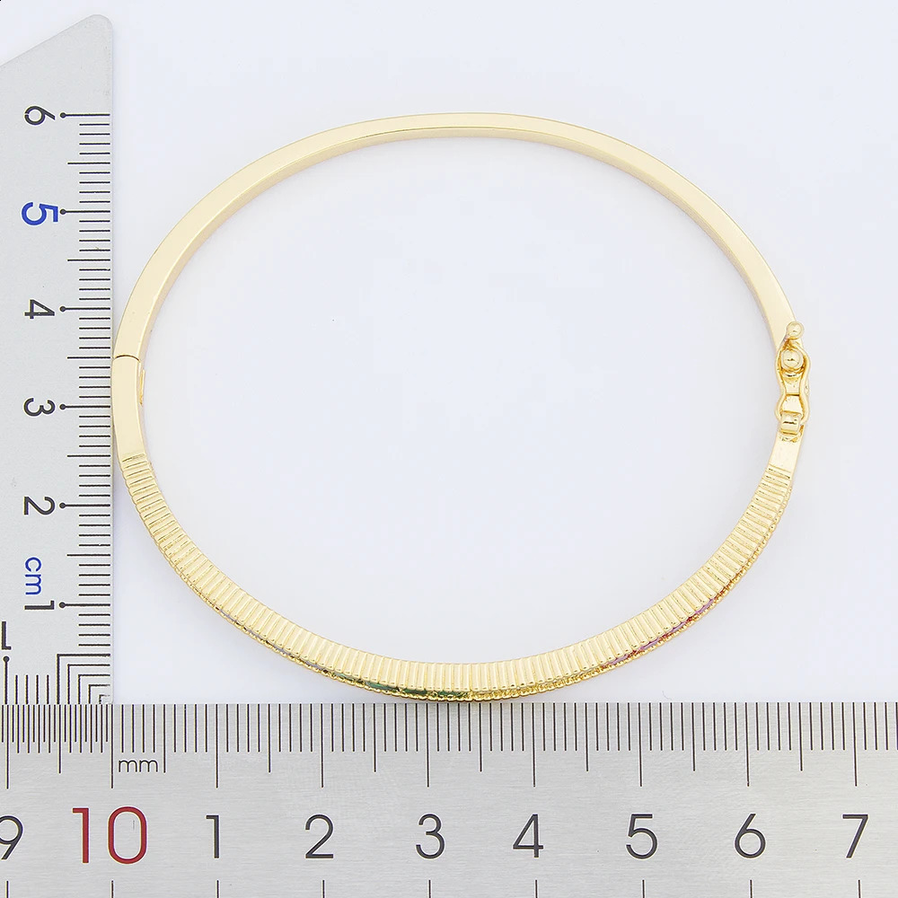 Nidin Fashion Bracelets Top Quality Copper Zirconia Cuff Bangle Jewelry For Female Women Party Wedding Gift 250207