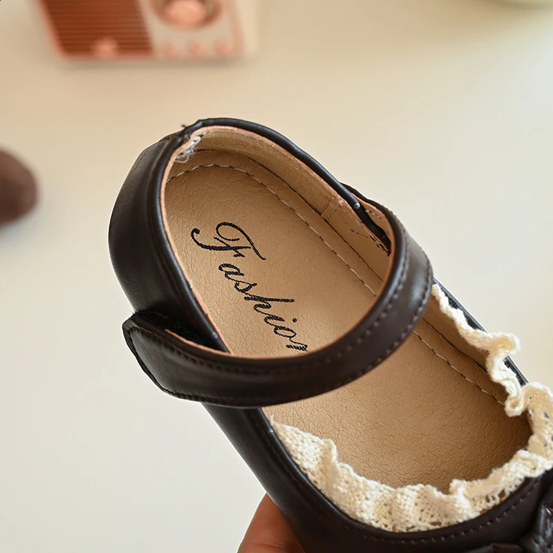 Mary Shoes Kid Leather Shoes Spring Cute Princess Shoes Soft Sole Baby Single Sweet Girl Kids 250206