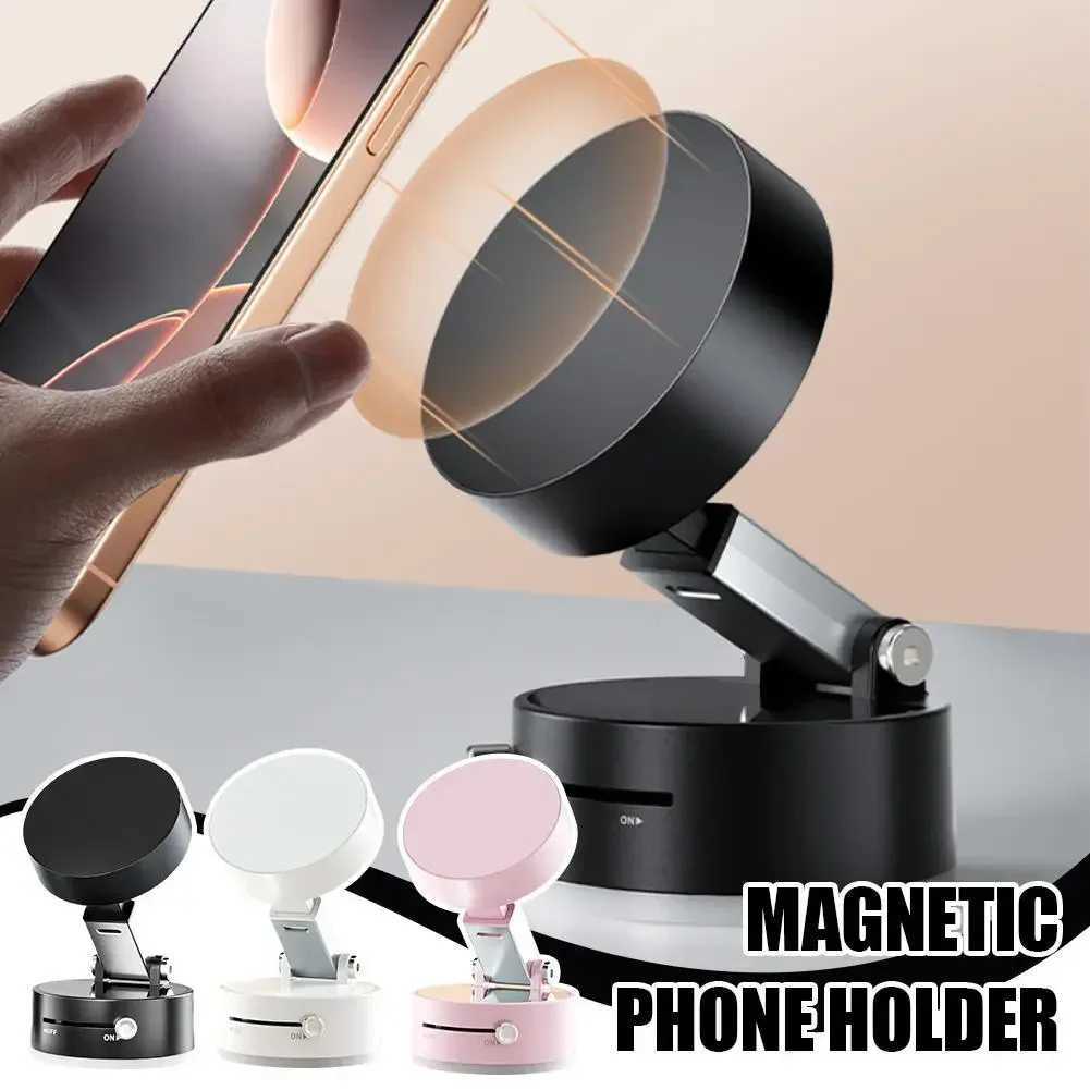 Cell Phone Mounts Holders Vacuum Magnetic Suction Cup Folding Swivel Stand 360 Rotation Universal Vacuum Swivel Stand Multi functional Car Phone Holde