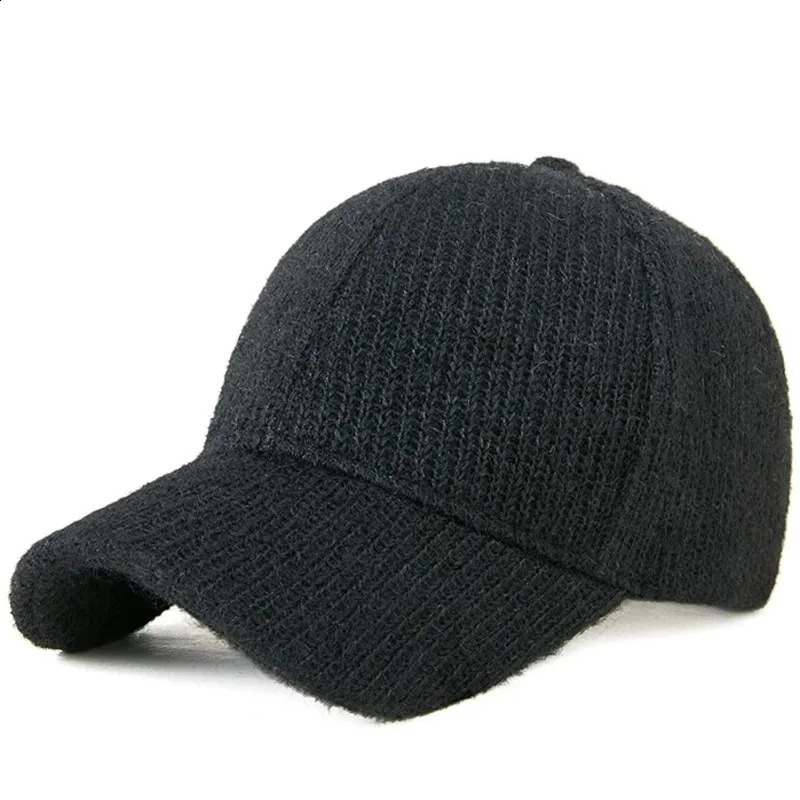 Adult Winter Big Size Baseball Cap Lady Warm Knitted Hats Dad Outdoors Warm Sport Hat Men Caps 55-59cm 60-65cm 250206