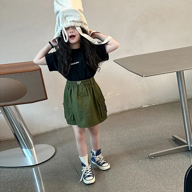 Girls T-shirt Summer Korean Style Childrens false Two Thin T-shirt CuHK Childrens Round Neck Casual Simple Match 250207