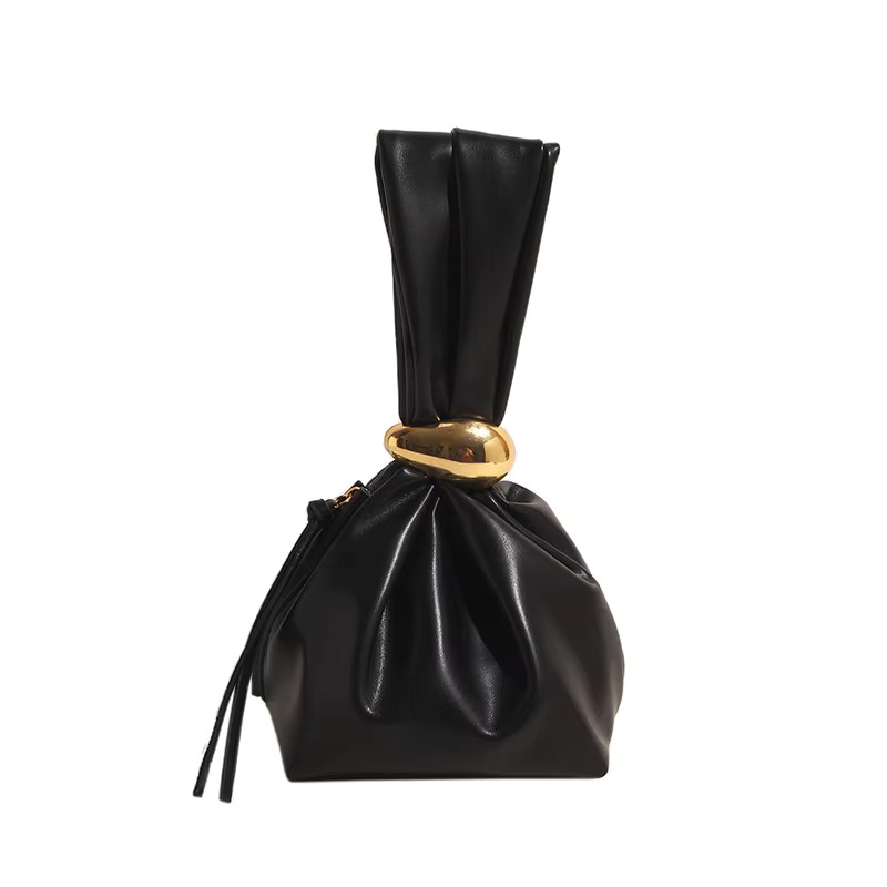 Personalized Soft PU Leather Clutch Bag Designer Women Pleated Bucket Pouch Temperament Side Zipper Party Evening Bags PU Cartoon